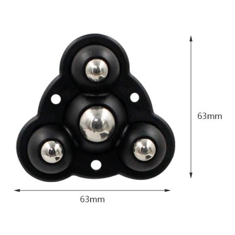 16 Rotelle Girevoli Autoadesive, 3+1 Sfere In Acciaio, Trasparenti, Capacità Di Carico Di 300 Kg (confezione Da 4) Black - Foto 3