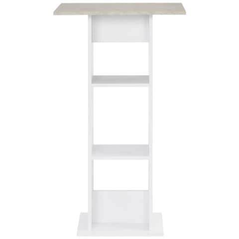 Tavolo Da Bar Bianco E Cemento 60x60x110 Cm - Foto 1