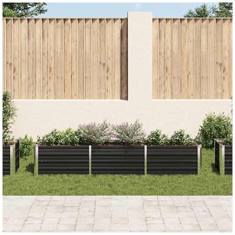 Letto Rialzato In Acciaio Zincato 240x40x45 Cm Antracite - Foto 2