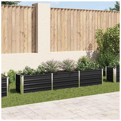 Letto Rialzato In Acciaio Zincato 240x40x45 Cm Antracite - Foto 8