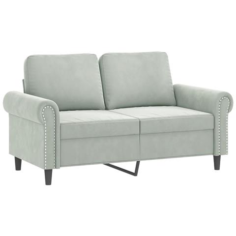 Set Di Divani 2 Pz Con Cuscini Grigio Chiaro In Velluto - Foto 2