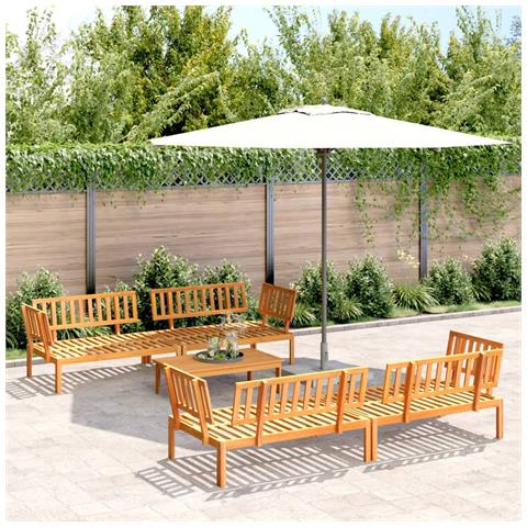Set Divano Pallet da Giardino 5 pz in Legno Massello di Acacia - Foto 2