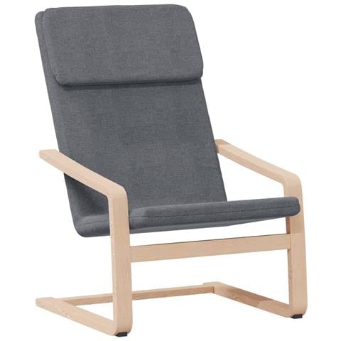 Poltrona Relax con Poggiapiedi Grigio Chiaro in Tessuto - Foto 1