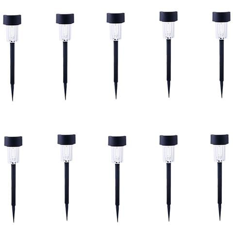Set Da 10 Luci Solari A Led Per Prato - Paletti Da Giardino In Plastica A Luce Calda - Foto 1