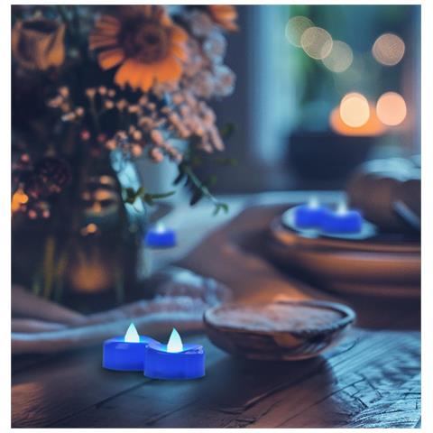 Set Di 24 Candele A Led Senza Fiamma Decorazione Di Halloween Blu - Foto 2