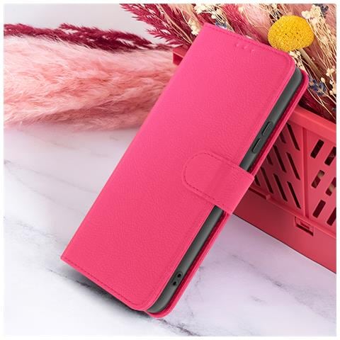 Custodia A Portafoglio Per Huawei P Smart 2021 Con Supporto E Linguetta, Fucsia - Foto 2