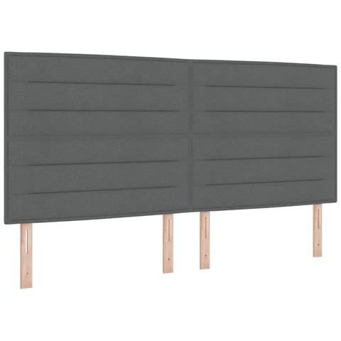 Letto a molle con materasso Grigio scuro 200 x 200 cm Tessuto - Foto 1