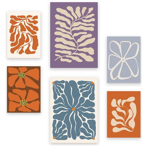 Set Di 6 Stampe Dipinti Decorativi Estetici Ispirati A Matisse In Stile Astratto Per Il Tuo Soggiorno, Camera Da Letto E Casa A3 & A4 Senza Cornice - Foto 1