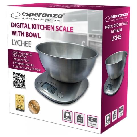 LYCHEE Metallico Superficie piana Ovale Bilancia da cucina elettronica - Foto 4