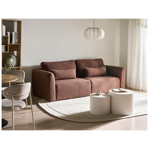 Divano Letto 3 Posti Vaxholm Bouclé Marrone Con Contenitore - Foto 1