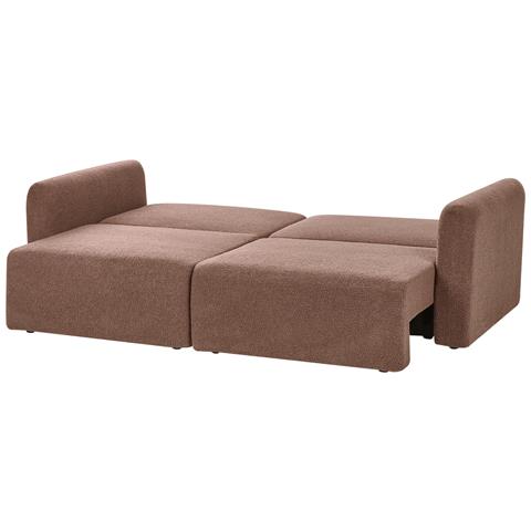 Divano Letto 3 Posti Vaxholm Bouclé Marrone Con Contenitore - Foto 5