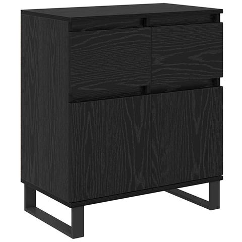 Credenza con cassetto Rovere Nero 60 x 35 x 70 cm - Foto 1