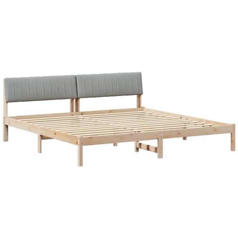 Struttura del Letto Marrone e grigio chiaro 200 x 200 cm - Foto 1