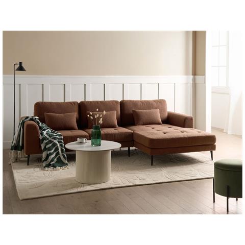 Divano Angolare 3 Posti Flam Bouclé Marrone Lato Sinistro - Foto 1