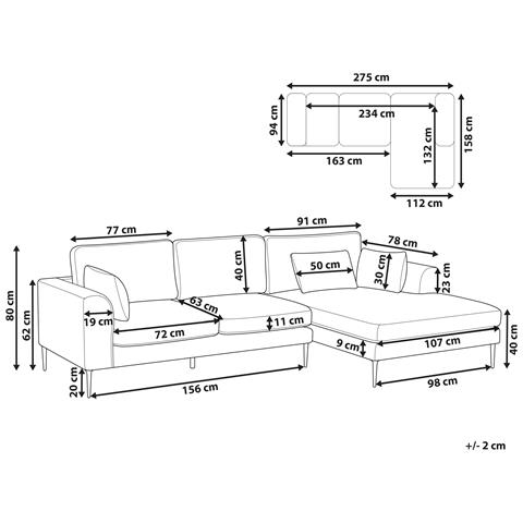 Divano Angolare 3 Posti Flam Bouclé Marrone Lato Sinistro - Foto 8