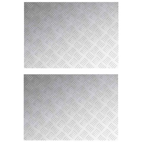 Dischi Quadrati 2 pcs Argento 70 x 50 cm Alluminio - Foto 1