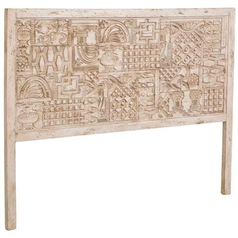 Testiera In Legno Beige Intagliata A Mano 160x3x120h Cm - Foto 1