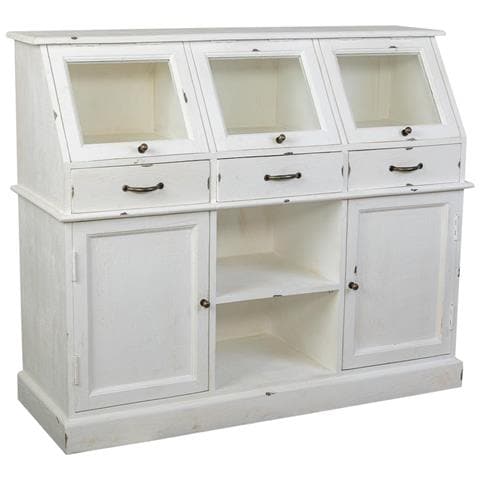 Credenza In Legno Invecchiato Bianco 129x45x106h - Foto 1
