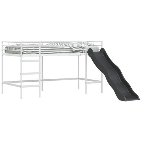 Letto loft per bambini con scivolo Bianco e Antracite - Foto 1