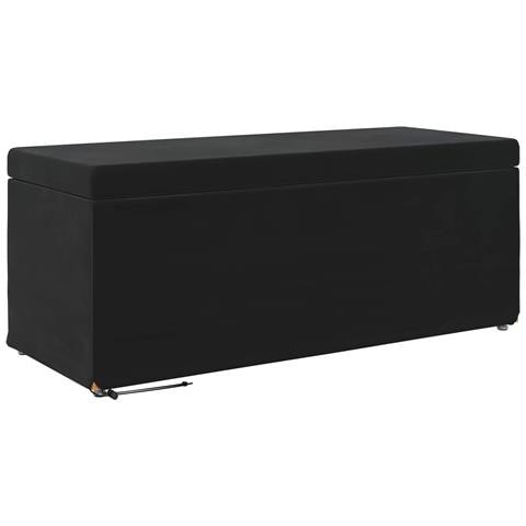 Pouf Nero 101 x 41 x 40 cm Velluto e Legno Ingegnerizzato - Foto 1