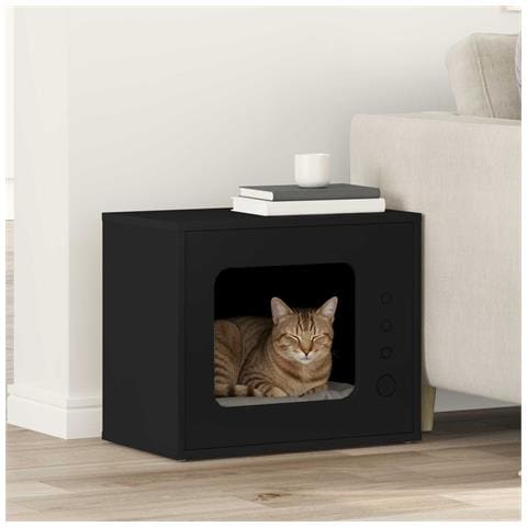 Casa per Gatti Nero 51 x 30 x 42,5 cm Legno multistrato - Foto 2