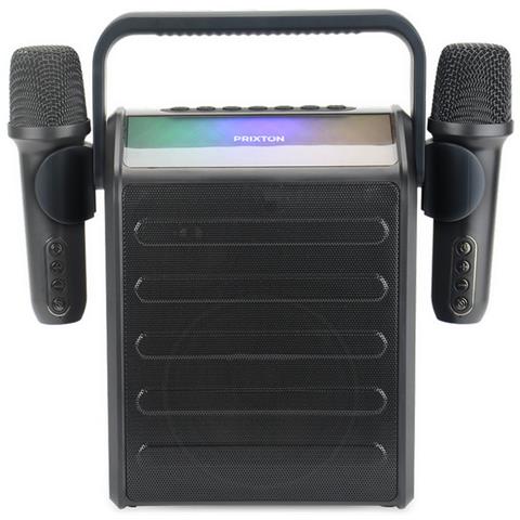 Karaoke Portatile Party Star Con 2 Microfoni Wireless, Bluetooth, Luci Led, Usb, Micro Sd, Aux E Jack, Batteria Ricaricabile, 30 W, Autonomia 7-8 Ore - Foto 1