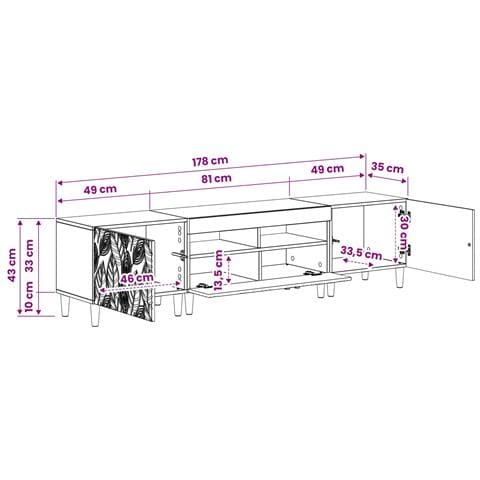 Mobile TV LED a 5 pezzi Legno antico Legno ingegnerizzato - Foto 2