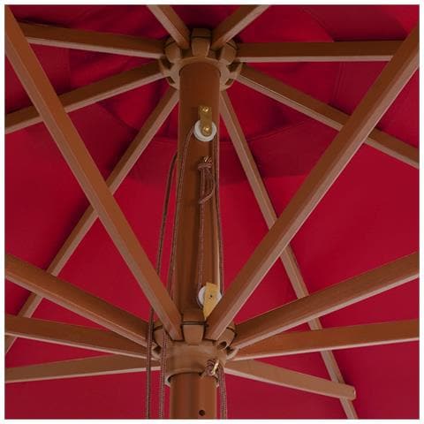Ombrellone da Esterni con Palo in Legno 350 cm Rosso Borgogna - Foto 2