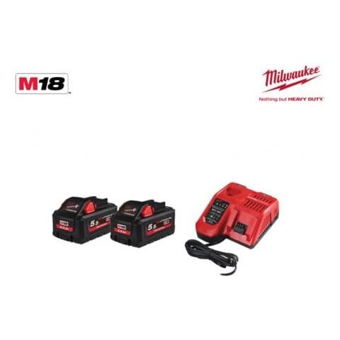 Pack 2 Batterie 5,5 Ah M18 Hb5.5 - Caricabatterie M12-18 - Foto 2