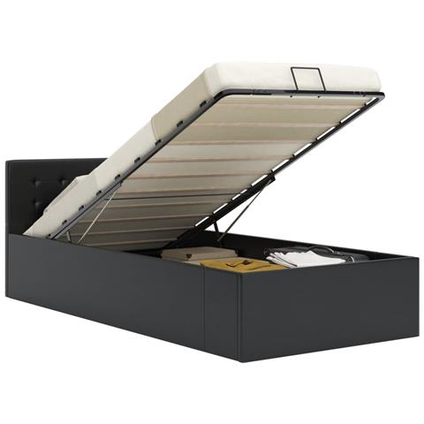 Giroletto Con Contenitore Idraulico Nero Similpelle 90x200cm - Foto 1