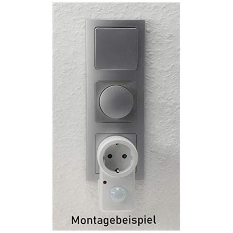 Presa Adattatore Con Rilevatore Di Movimento, Portata 120°-9 M, 230 V, 1200 W, Led Di Colore Bianco, 21055 - Foto 2