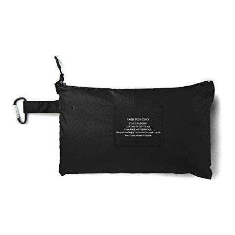 Linenlux Pioggia Poncho Cappotto Del Rivestimento Per Adulti Poncho Per La Pioggia Con Cappuccio Impermeabile Con Cerniera Esterna (nero) L - Foto 2