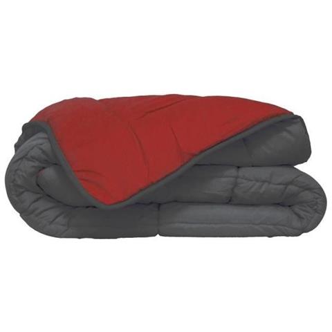 Piumino Hudson In Microfibra Leggera 200 G / M² 220x240 Cm Grigio E Rosso - Foto 1