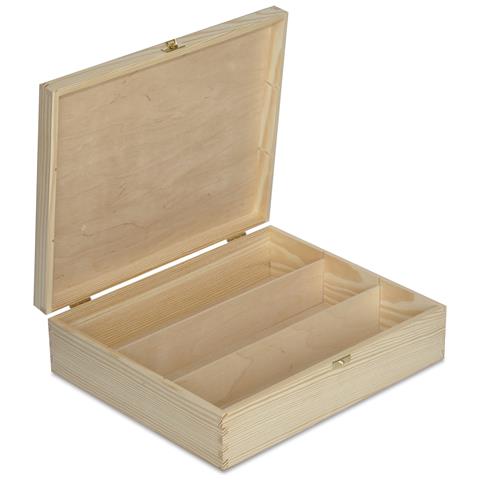 Scatola In Legno Vino | 3 Bottiglie | 35,1 X 30 X 10 Cm | Divisori Rimovibili | Coperchio E Serratura | Cassetta Confezione Perfetta Per Decoupage Stoccaggio Decorazione O Come Regalo - Foto 1