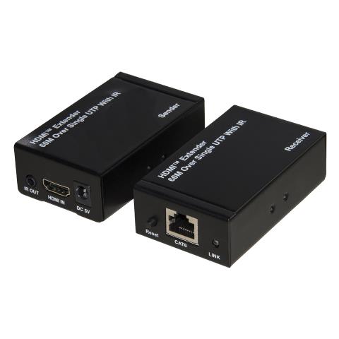 Estensore Hdmi Fino A 60mt Tramite Cavo Di Rete Cat 5/6 Full Hd Nero - Foto 1