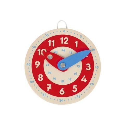 L'orologio Impara A Guardare Il Legno 10 Cm Rosso / Bianco - Foto 1