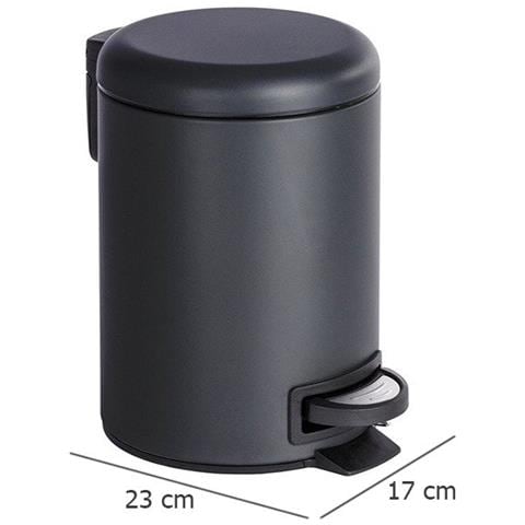 Cestino Bagno Leman Matt Bianco, Contenitore Della Spazzatura, 3 L, - Foto 3