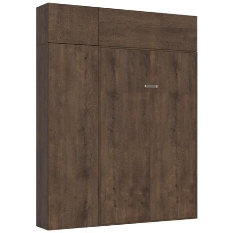 Letto Francese 140 Kentaro Verticale A Scomparsa Nocecon Colonna E Due Pensile - Foto 6