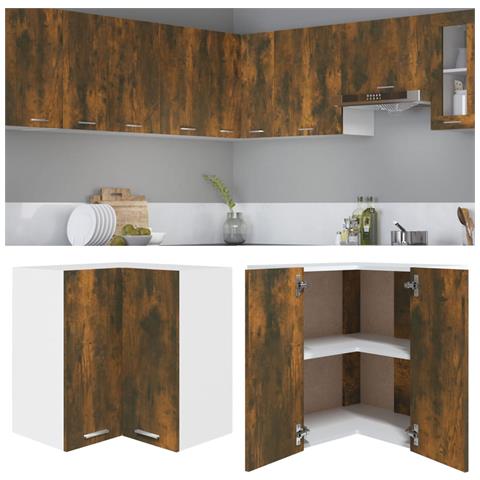 Mobile Pensile Angolo “Lyon” Rovere Fumo 57x57x60 cm - Foto 2