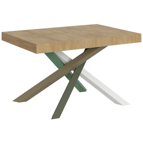 Tavolo Allungabile 90x140/244 Cm Volantis Telaio Gambe 4 Colori (a) - Quercia Natura - Foto 5