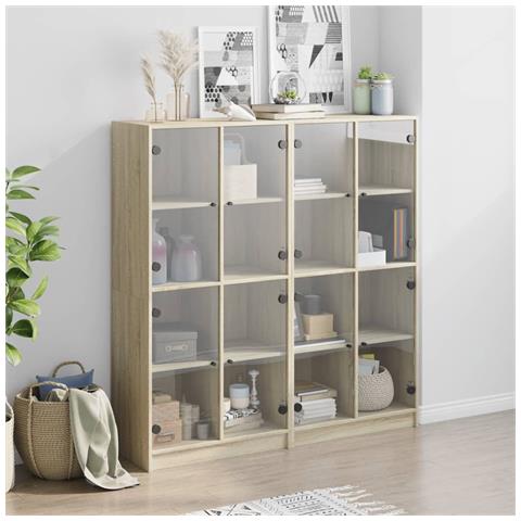 Libreria Ante Rovere Sonoma 136x37x142 Cm In Legno Multistrato - Foto 3