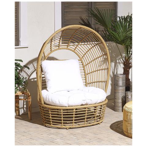 Poltrona Rattan Naturale Bianco Lido - Foto 1