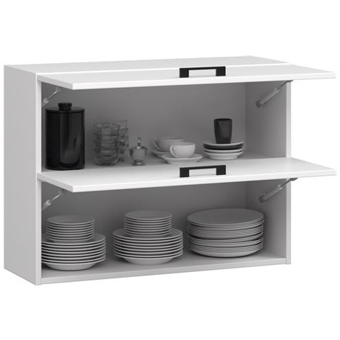 Mobile da cucina pensile OLIWIA, 2 ante, 80x30x58 cm, Colore Bianco - Foto 2