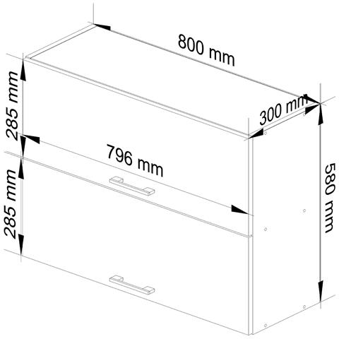 Mobile da cucina pensile OLIWIA, 2 ante, 80x30x58 cm, Colore Bianco - Foto 3
