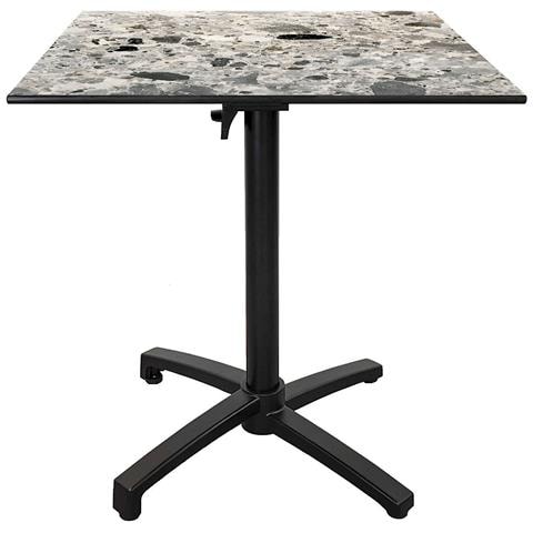 Tavolo Da Terrazza Pieghevole In Compact Hpl Decoro Pietra Cepp 70 X 70 - Foto 1