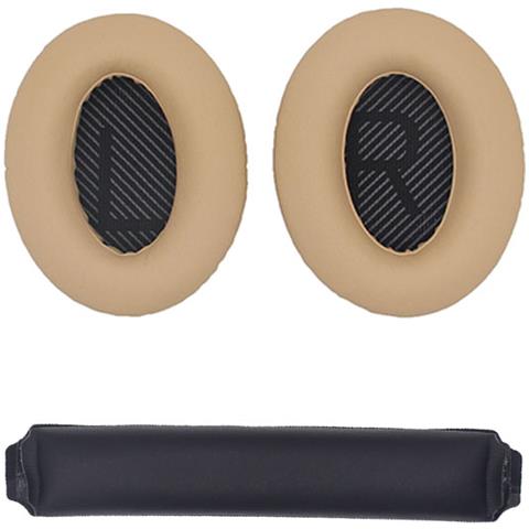Cuscinetti Auricolari E Fascia Di Ricambio Per Cuffie Bose Qc15 Qc25 Qc35 Beige+black - Foto 1