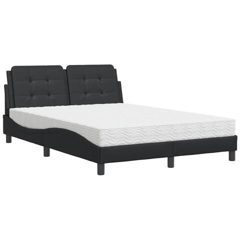 Letto con Materasso Nero 120x200 cm in Similpelle - Foto 2