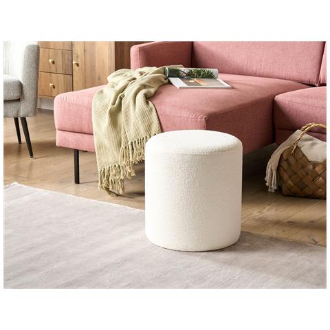 Pouf Moab Bouclé Bianco - Foto 1