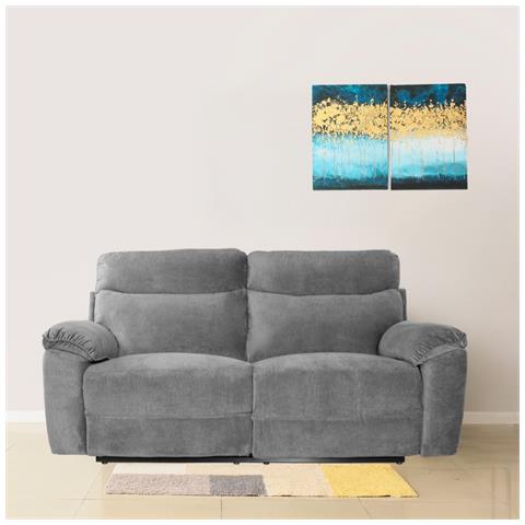 Divano Recliner Boston 3 Posti Elettrico In Tessuto Giulia 9713 Grigio - Foto 1