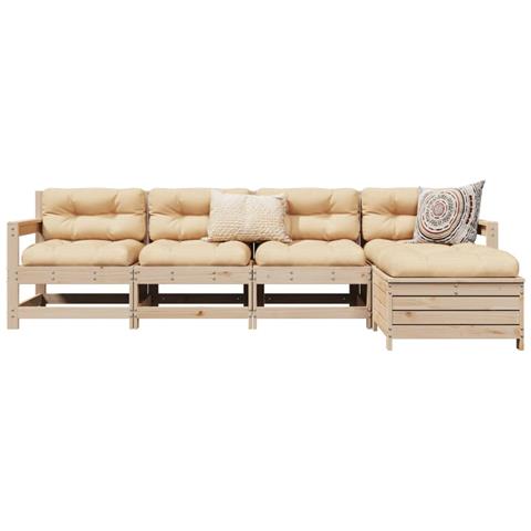 Set Divani da Giardino 5 pz in Legno Massello di Pino - Foto 2